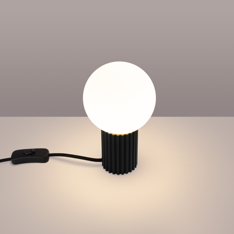 Lampa stołowa ryflowana Halo Sollux | Biały/Czarny | Kup online