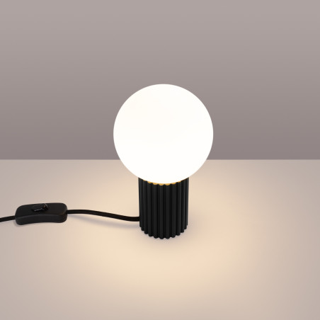 Lampa stołowa ryflowana Halo Sollux | Biały/Czarny | Kup online