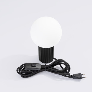 Lampa stołowa ryflowana Halo Sollux | Biały/Czarny | Kup online