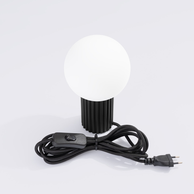 Lampa stołowa ryflowana Halo Sollux | Biały/Czarny | Kup online