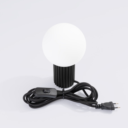 Lampa stołowa ryflowana Halo Sollux | Biały/Czarny | Kup online