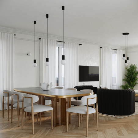 Lampa stołowa ryflowana Halo Sollux | Biały/Czarny | Kup online