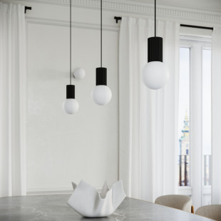 Lampa stołowa ryflowana Halo Sollux | Biały/Czarny | Kup online