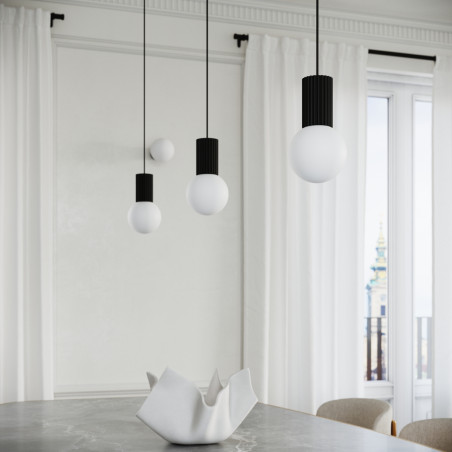 Lampa stołowa ryflowana Halo Sollux | Biały/Czarny | Kup online