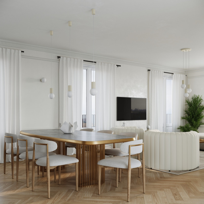 Lampa wisząca Halo Sollux - Ryflowana kula, biały/beżowy
