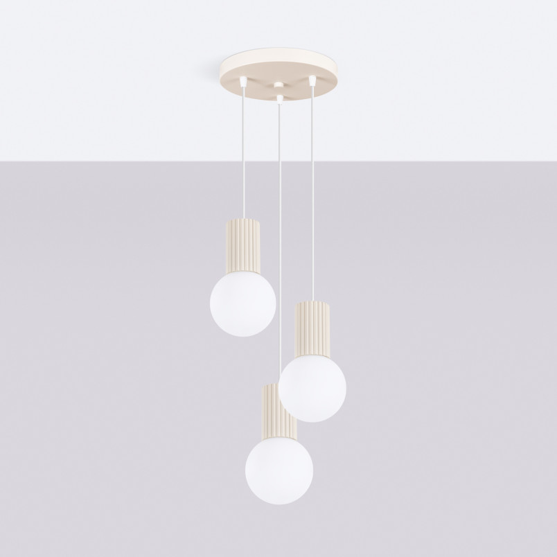 Lampa wisząca Halo Sollux | 3 punkty, biały/beżowy