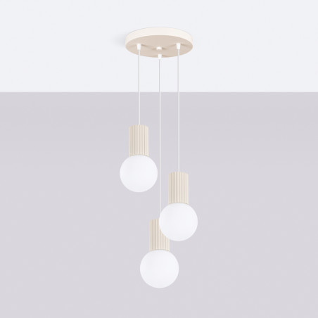Lampa wisząca Halo Sollux | 3 punkty, biały/beżowy