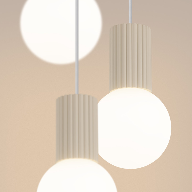 Lampa wisząca Halo Sollux | 3 punkty, biały/beżowy