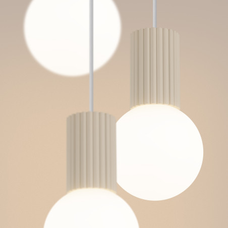 Lampa wisząca Halo Sollux | 3 punkty, biały/beżowy