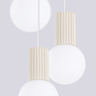 Lampa wisząca Halo Sollux | 3 punkty, biały/beżowy