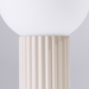 Lampa stołowa Sollux Halo - Ryflowana, szklana kule, biały/beżowy