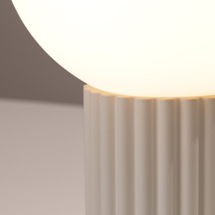 Lampa stołowa Sollux Halo - Ryflowana, szklana kule, biały/beżowy