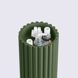 Plafon ryflowany Halo Sollux | Biały/Oliwkowy, IP44