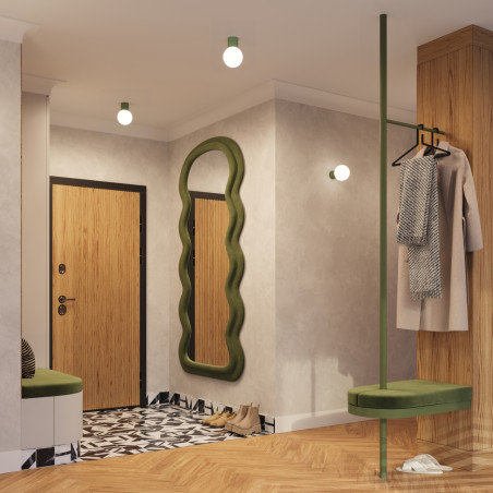 Plafon ryflowany Halo Sollux | Biały/Oliwkowy, IP44