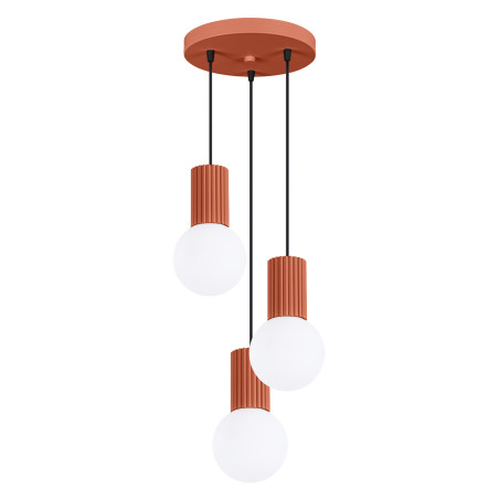 Lampa wisząca Sollux Halo: Ryflowana, szklane kule, 3 punkty