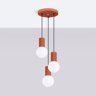 Lampa wisząca Sollux Halo: Ryflowana, szklane kule, 3 punkty