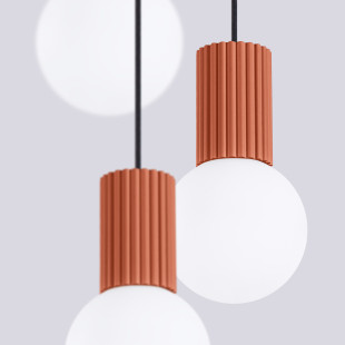Lampa wisząca Sollux Halo: Ryflowana, szklane kule, 3 punkty