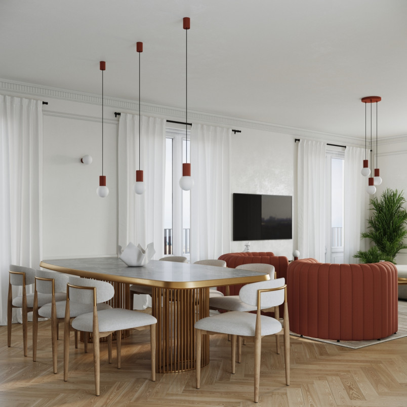 Lampa wisząca Sollux Halo: Ryflowana, szklane kule, 3 punkty