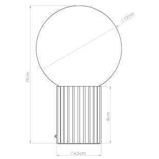 Lampa stołowa Sollux Halo - Ryflowana, szklana kula | Biały/Ochra
