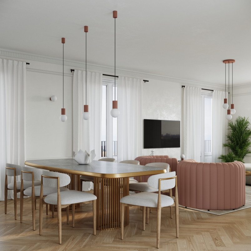Lampa wisząca Halo Sollux: Elegancki design, biały/mocca