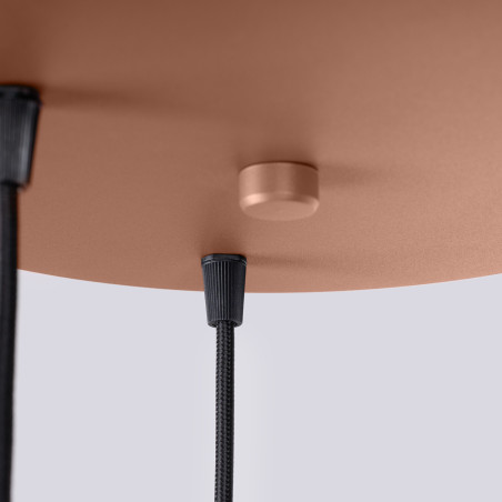Lampa wisząca Halo Sollux | Ryflowana, 3 punkty, biały/mocca