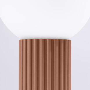 Lampa stołowa Sollux Halo | Ryflowana, szklana kula | Biały/Mocca