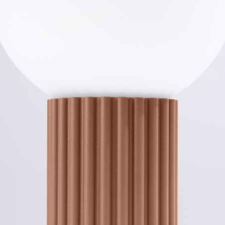 Lampa stołowa Sollux Halo | Ryflowana, szklana kula | Biały/Mocca