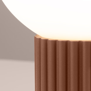Lampa stołowa Sollux Halo | Ryflowana, szklana kula | Biały/Mocca