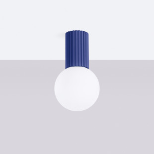 Plafon LED Sollux Halo ryflowany, ultramaryna | Sklep z lampami