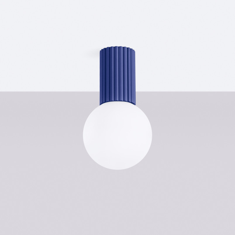 Plafon LED Sollux Halo ryflowany, ultramaryna | Sklep z lampami