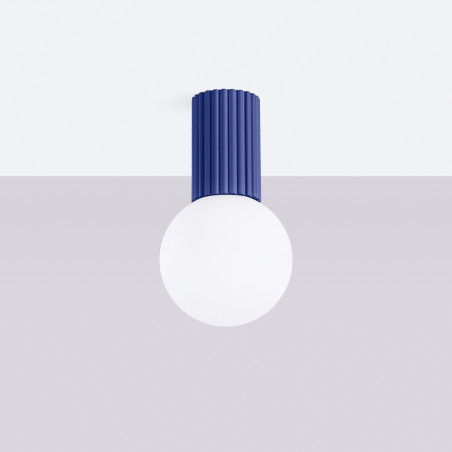 Plafon LED Sollux Halo ryflowany, ultramaryna | Sklep z lampami