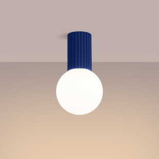 Plafon LED Sollux Halo ryflowany, ultramaryna | Sklep z lampami