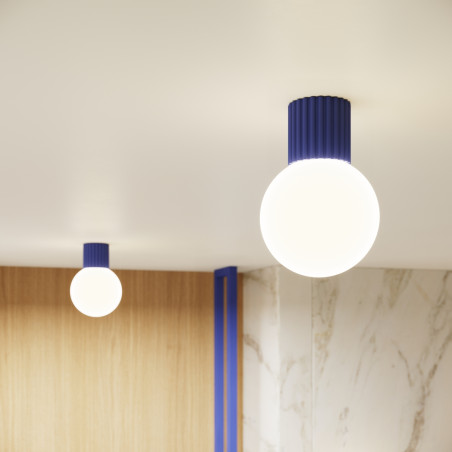 Plafon LED Sollux Halo ryflowany, ultramaryna | Sklep z lampami