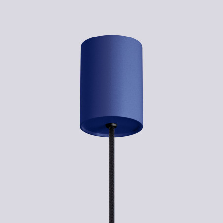 Lampa wisząca Halo Sollux - Ryflowana kula, biały/ultramaryna