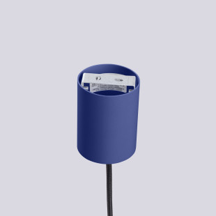 Lampa wisząca Halo Sollux - Ryflowana kula, biały/ultramaryna