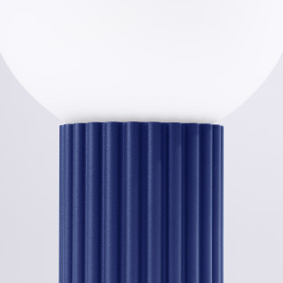 Lampa stołowa Sollux Halo | Ryflowana, Szklana Kula | Biały/Ultramaryna
