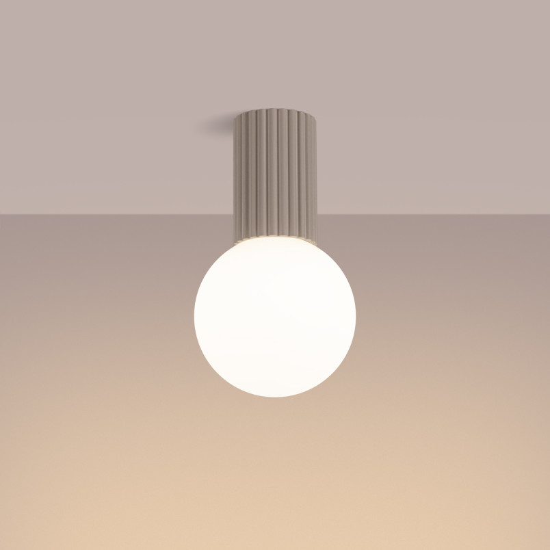 Plafon Sollux Halo ryflowany IP44 | Lampa sufitowa do łazienki