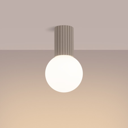 Plafon Sollux Halo ryflowany IP44 | Lampa sufitowa do łazienki