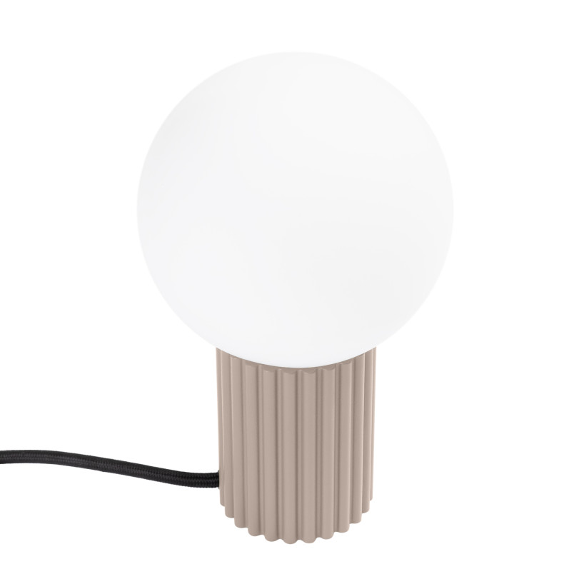 Lampa stołowa Halo Sollux - Ryflowana, szklana kula | Kup online