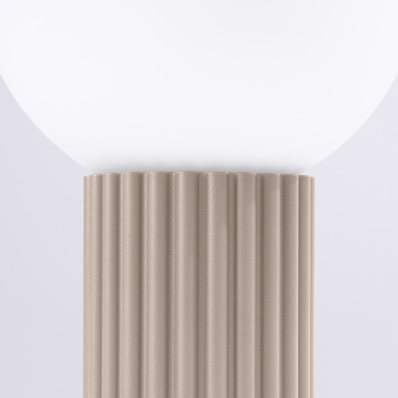 Lampa stołowa Halo Sollux - Ryflowana, szklana kula | Kup online