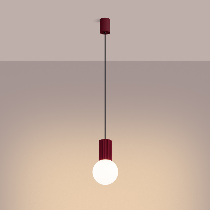 Lampa wisząca HALO Sollux - nowoczesny design, burgund | Sklep z lampami