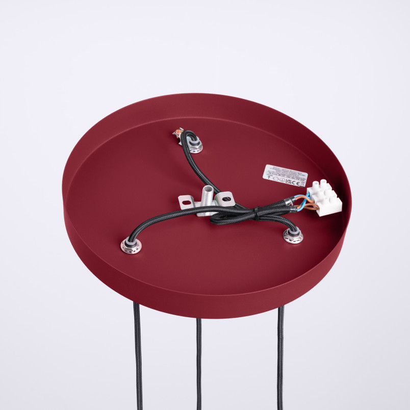 Lampa wisząca Halo Sollux | 3 punkty, szklane kule, biały/burgund