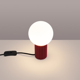 Lampa stołowa Halo Sollux - Ryflowana, szklana kula | Kup teraz!