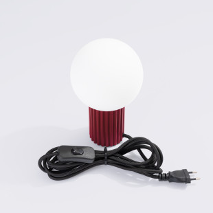 Lampa stołowa Halo Sollux - Ryflowana, szklana kula | Kup teraz!