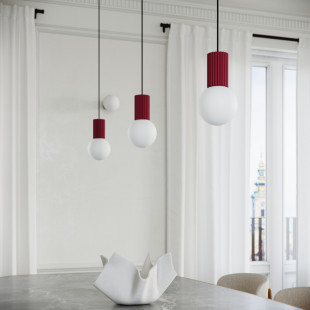Lampa stołowa Halo Sollux - Ryflowana, szklana kula | Kup teraz!