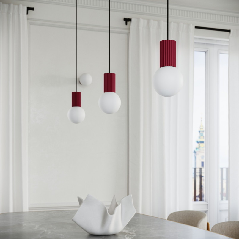 Lampa stołowa Halo Sollux - Ryflowana, szklana kula | Kup teraz!