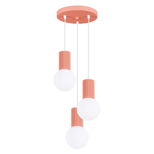 Lampa wisząca Halo Sollux - Ryflowana, szklane kule, 25cm