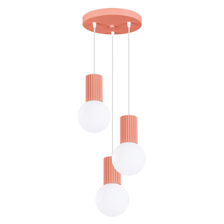 Lampa wisząca Halo Sollux - Ryflowana, szklane kule, 25cm