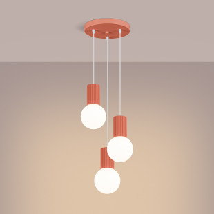 Lampa wisząca Halo Sollux - Ryflowana, szklane kule, 25cm