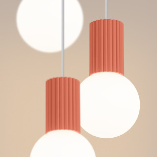 Lampa wisząca Halo Sollux - Ryflowana, szklane kule, 25cm